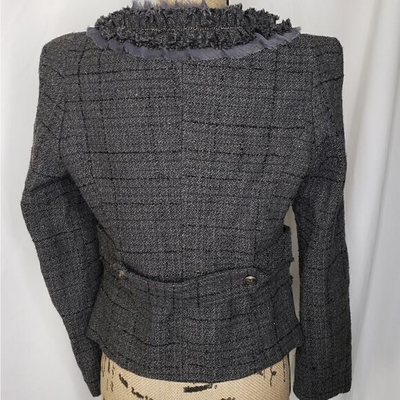 WOW Couture | Silver Ruffle Crop Jacket - Picture 2 of 8